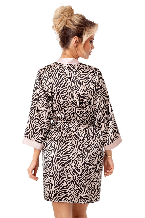 Vestaglia Sheila Donna beige - Vestaglia da donna elegante in raso con cintura