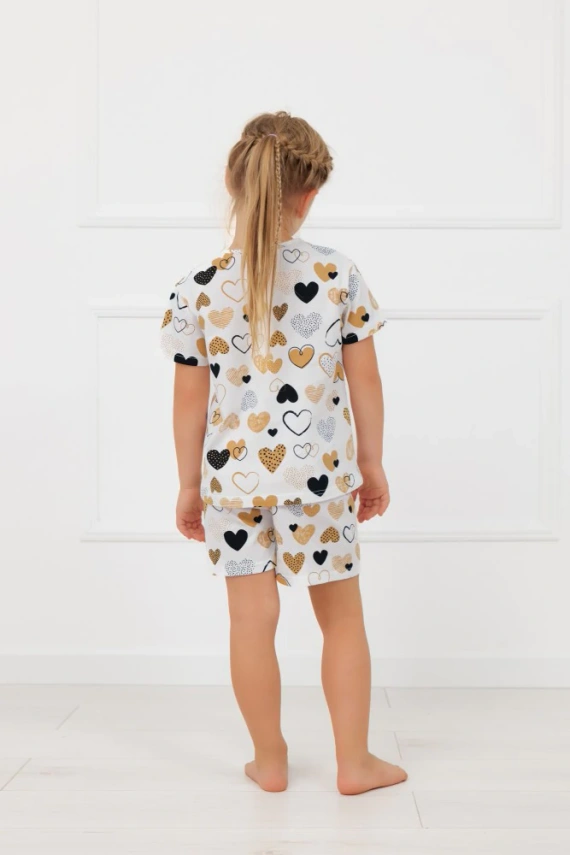 Pigiama per bambina Ariela Italian Fashion - cotone, manica corta, pantaloncino