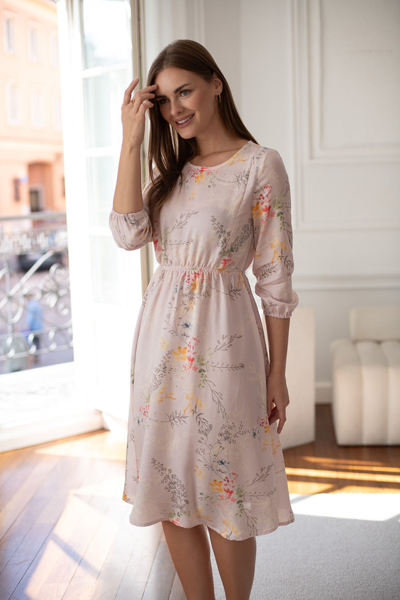 Sukienka ciążowa Milk&Love do karmienia Lovely Dress Midi manica 3/4 rami colorati