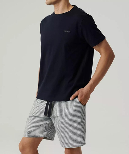 Atlantic NMP-381 pigiama uomo estivo cotone peach effect