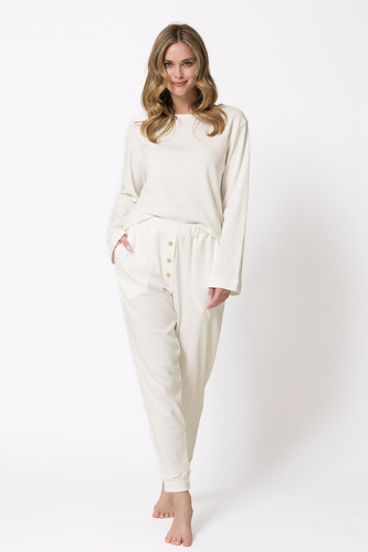 Pigiama donna Berenika 1795 Leveza crema 100% cotone lunga