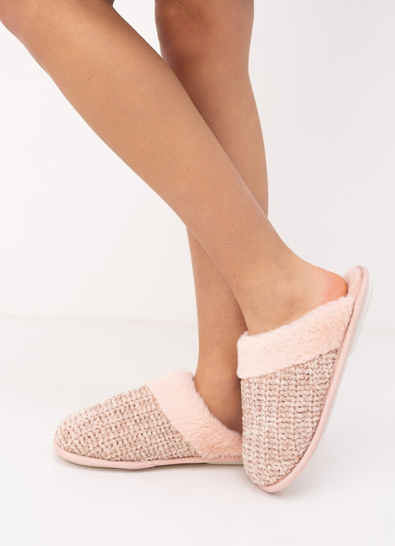 Sensis Tova pantofole da donna rosa con pelliccia suola in gomma 36–41