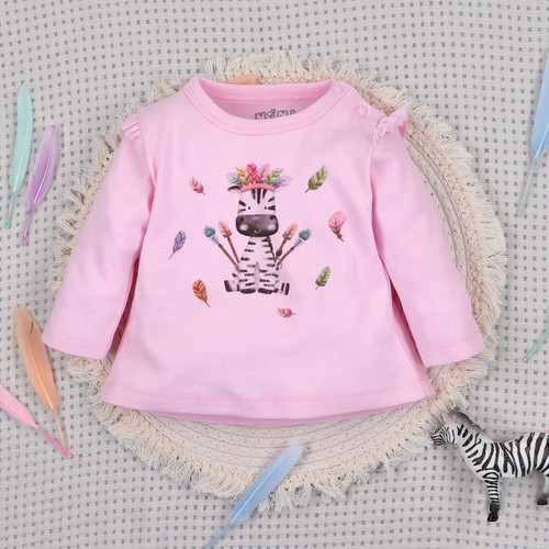 ABN-5541 Camicetta per bambini Nini Happy Animals in cotone biologico - cucitura senza nichel, produzione biologica, polacca