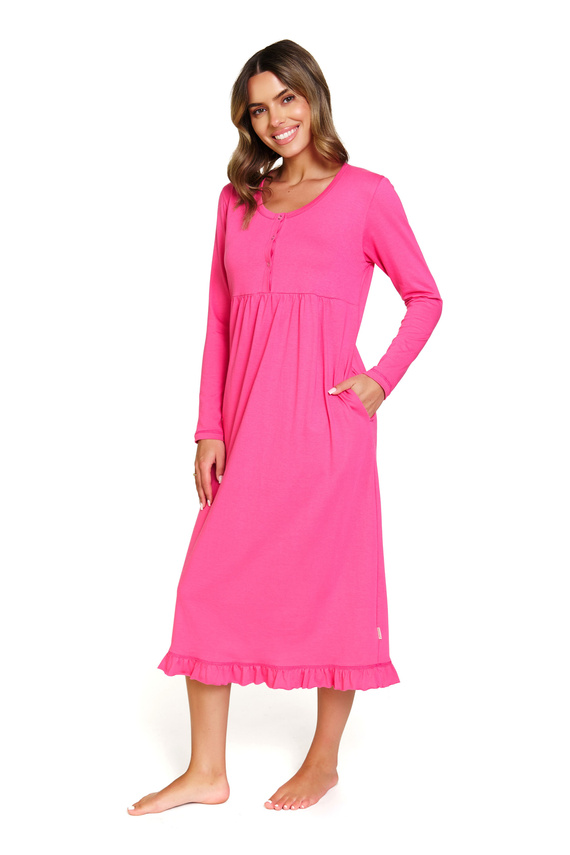 7318 Doctor Nap - Camicia da notte in cotone per gravidanza e allattamento - manifattura polacca - peonia