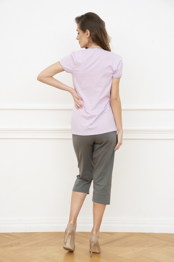 Pigiama da donna Felicita a maniche corte - rosa