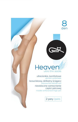 Calzini Gatta Heaven 8 den nero- non pressati, confezionati in 2 paia, ultra sottili