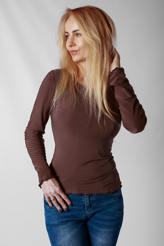 Blusa Selena Mirale in microfibra – blusa donna aderente