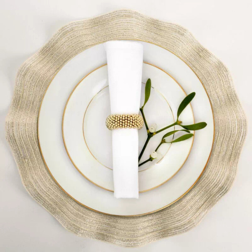Sottopiatto Eurofirany elegante tovaglietta da tavola glamour June champagne beige