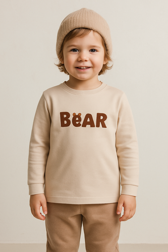 Camicetta per bambini Bear Bambarillo beige | Cotone, manica lunga