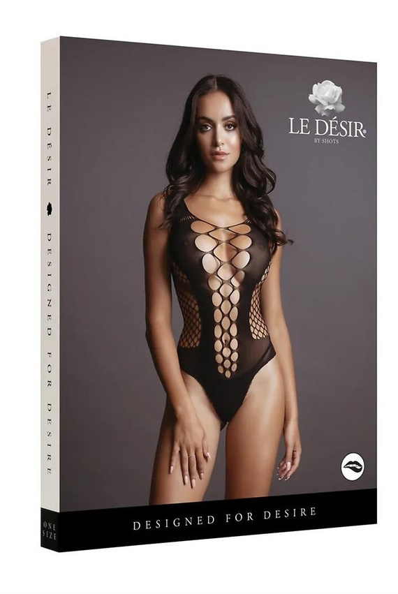 Body DES019 Le Désir nero con scolli e ritagli S-L, XL-4XL