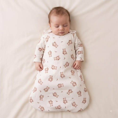 227043 Nicol BENEK Sacco nanna per neonati 1,5 TOG cotone crema con orsetti