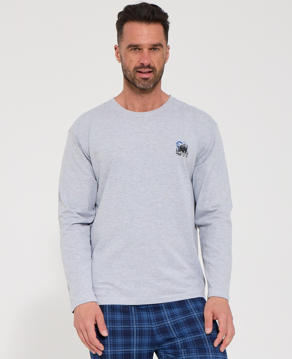 Pigiama uomo Cornette 124/339 Grizzly grigia in cotone con pantaloni lunghi