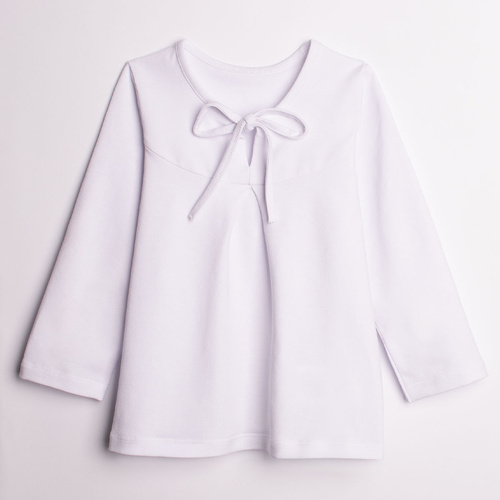 Blusa bambina Nicol 220139 cotone manica lunga elegante bianca