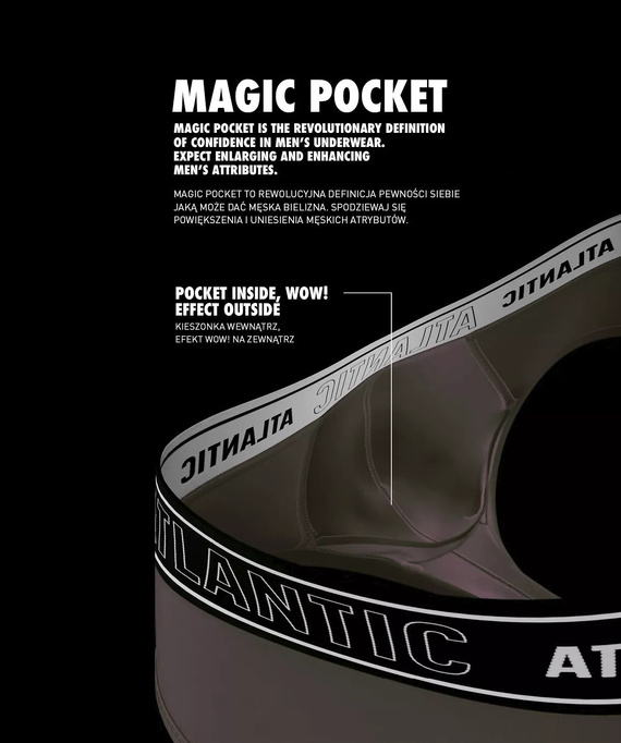 Boxer da uomo Atlantic Magic Pocket 2MH-1200 A2 2 pezzi verde-marrone – push-up cotone