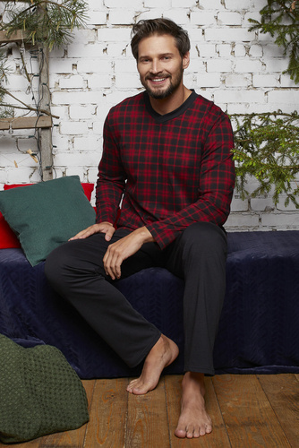 Pigiama e pantaloni a maniche lunghe Elijah Uomo Moda italiana - stampa/nero