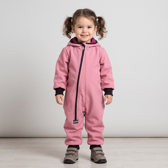 Tuta bambini Nicol 229080 Softshell con pile rosa