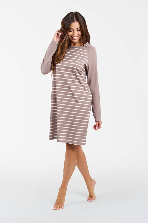 Camicia da notte Oda Moda Italiana - stampa cappuccino