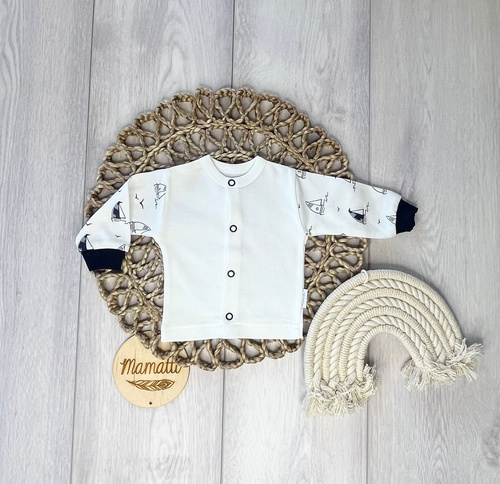 Cardigan neonato Mamatti KA16010 Navi – cotone con bottoni