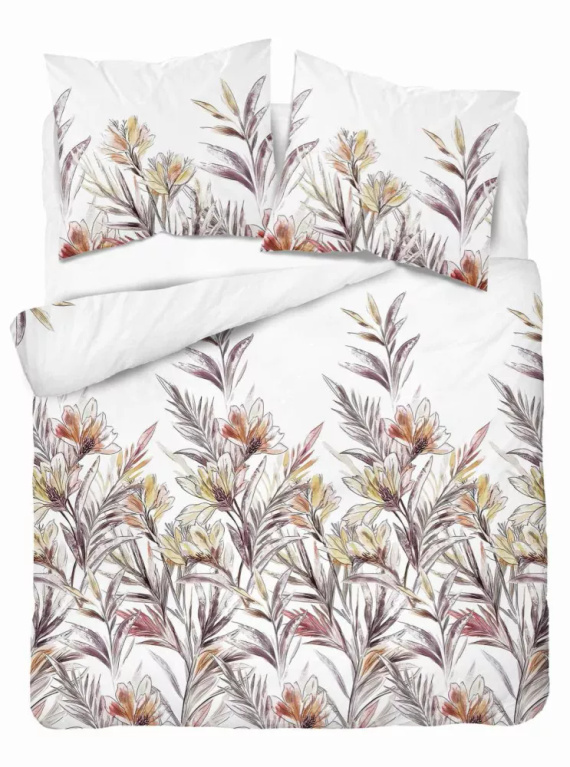 5504 B Biancheria da letto in cotone Fiori tropicali Naturalis- Detexpol bianco