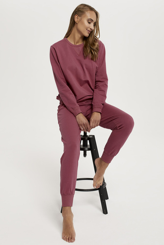 Set lungo da donna Panama. manica, lunghezza. pantaloni Italian Fashion - lampone