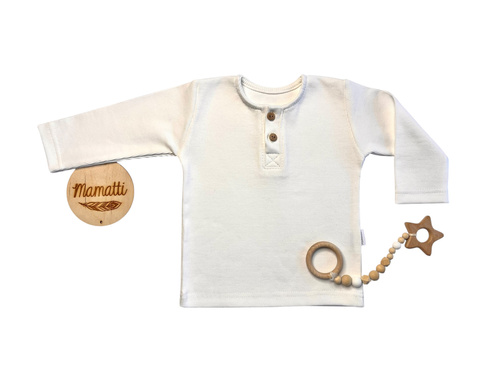 Camicetta polo a maniche lunghe ecrù BL14950 - elegante e confortevole