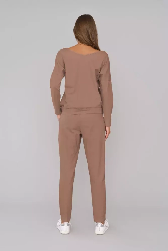 Karina Set donna manica lunga, pantaloni Moda italiana - caramello