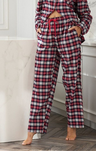 2477 Roxy L&L - pantaloni del pigiama da donna in flanella a quadri, 100% cotone