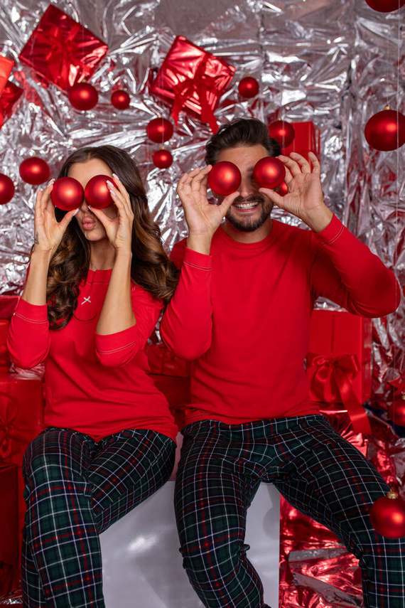 Foggia Pigiama donna manica lunga, pantalone lungo Moda italiana - rosso/stampa