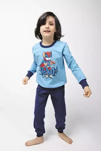 Remek Pigiama bambino manica lunga, pantaloni lunghi Moda italiana - blu