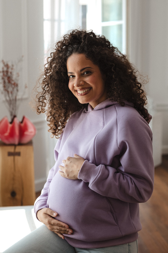 Felpa premaman e per allattamento Milk&love Motherhood oversize violetto tenue
