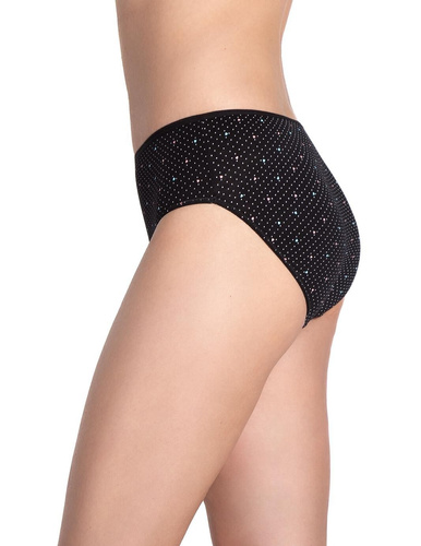 Lama L-122 BI-65 rosa/nero - slip bikini in cotone classico, 3 pezzi inclusi