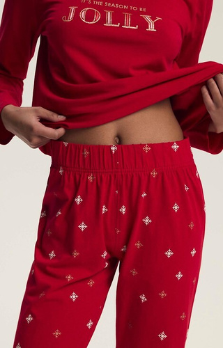43718 Pigiama da donna Dotie Christmas Henderson rosso - manica lunga e pantaloni