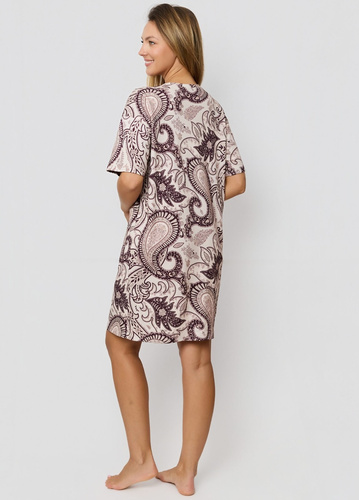 Camicia da notte Mefemi Iris KB60 - marrone, cotone, fantasia orientale