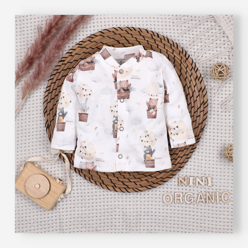 Nini Cardigan Neonato 100% Balloon Friends Cotone Biologico – Made in Polonia