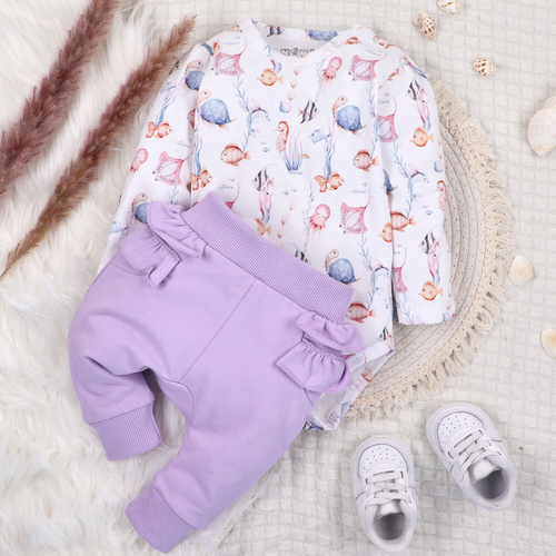 ABN-5475 Body per neonato Mondo sommerso in cotone biologico Nini, manica lunga