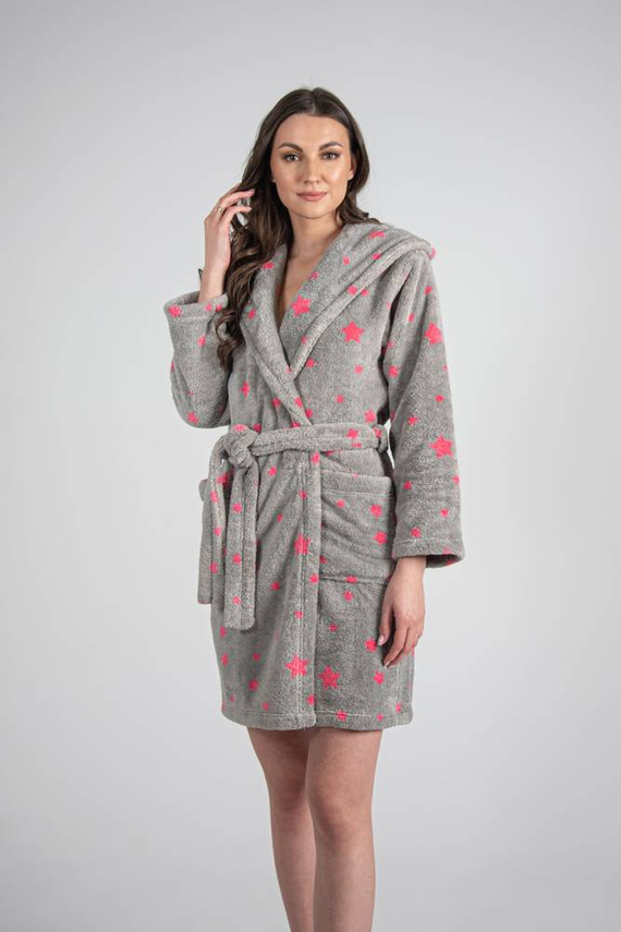 673 Accappatoio corto da donna Stars Forex - grigio