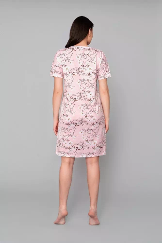 Camicia da notte a maniche corte Alwa Moda Italiana - stampa rosa
