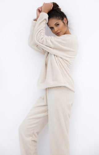 Pigiama da donna Bridget Homewear Sensis - maglia calda e morbida, ecrù