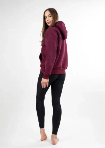 DK-K-B10 DKaren bordeaux - set leggings e felpa da donna, comodo ed elegante