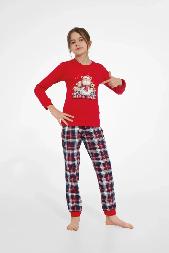 Cornette 594/205 592/205 Family Christmas Pigiama Bambina Cotone Rosso