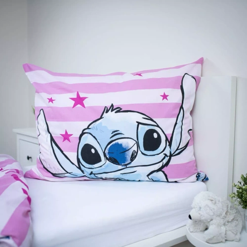 Biancheria da letto Lilo i Stitch JF24 140x200 rosa stelle 100% cotone