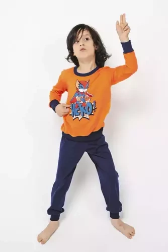 Remek Pigiama bambino manica lunga, pantaloni lunghi Moda italiana - arancione