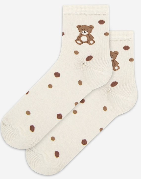 U84.01P Calze da donna Wola Perfect Woman bianco sporco 966- cotone, disegni colorati