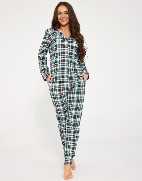 Cornette Francesca 482/490 Pigiama Donna 100% Cotone Bottoni Verde