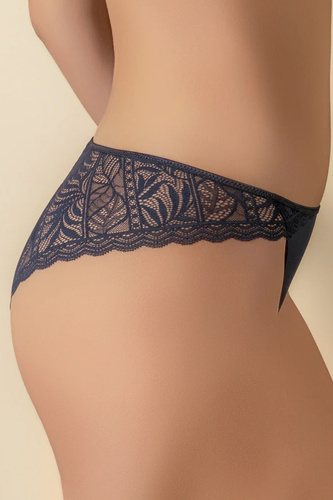 MARA 3139 Selene Slip Bikini in Pizzo Blu Scuro, Vita Bassa, Elegante Donna