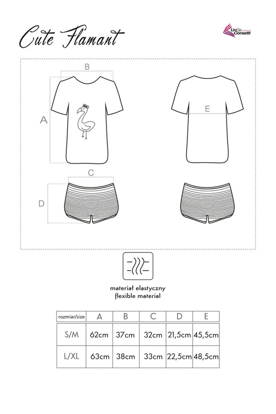 Cute Flamant 0304 LivCo Corsetti Moda Donna Pigiama