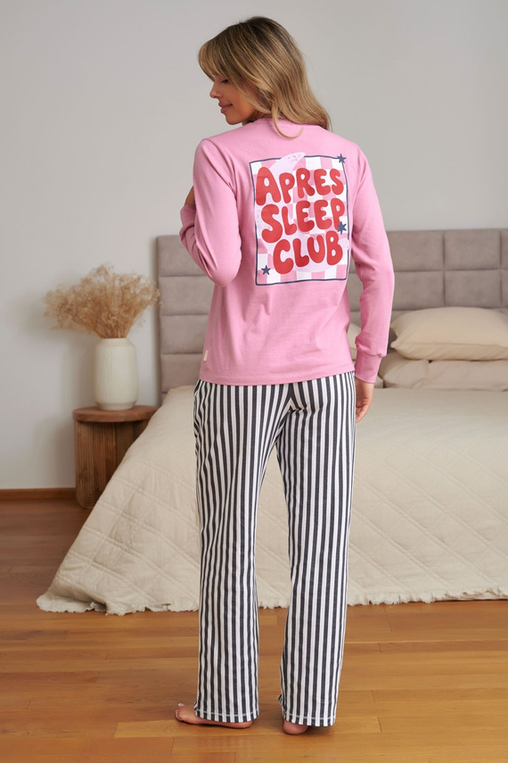 Doctor Nap 7523 Apres Sleep Pigiama donna 100% cotone rosa a righe