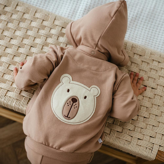 Set tuta da ginnastica Beary Cool Eevi - beige, top e pantaloni con risvolto