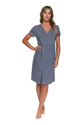 Camicia Premaman Doctor Nap 7547 100% Cotone per Allattamento Donna mocca