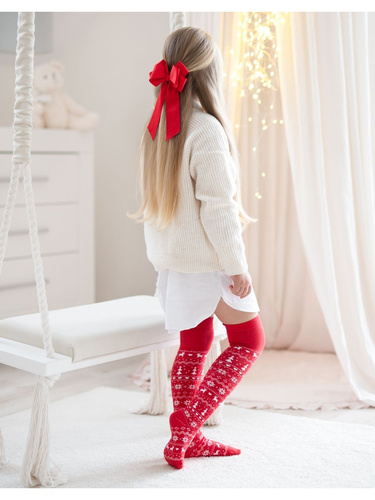 1177.001 Calze natalizie per bambini Milena - morbido cotone, rosso